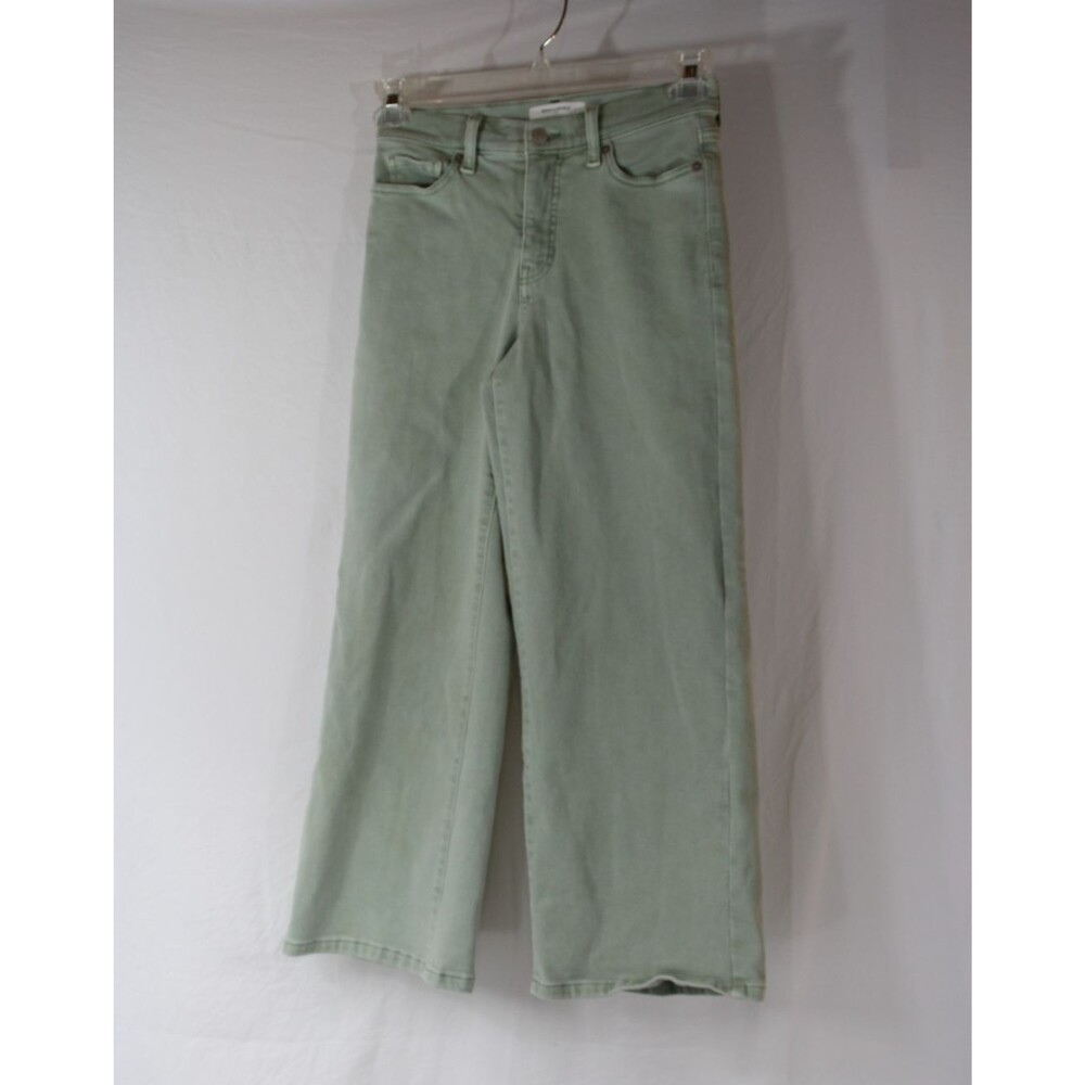 Banana Republic Women’s Cropped Wide Leg High Rise Mint Jeans Size 0 Stretchy